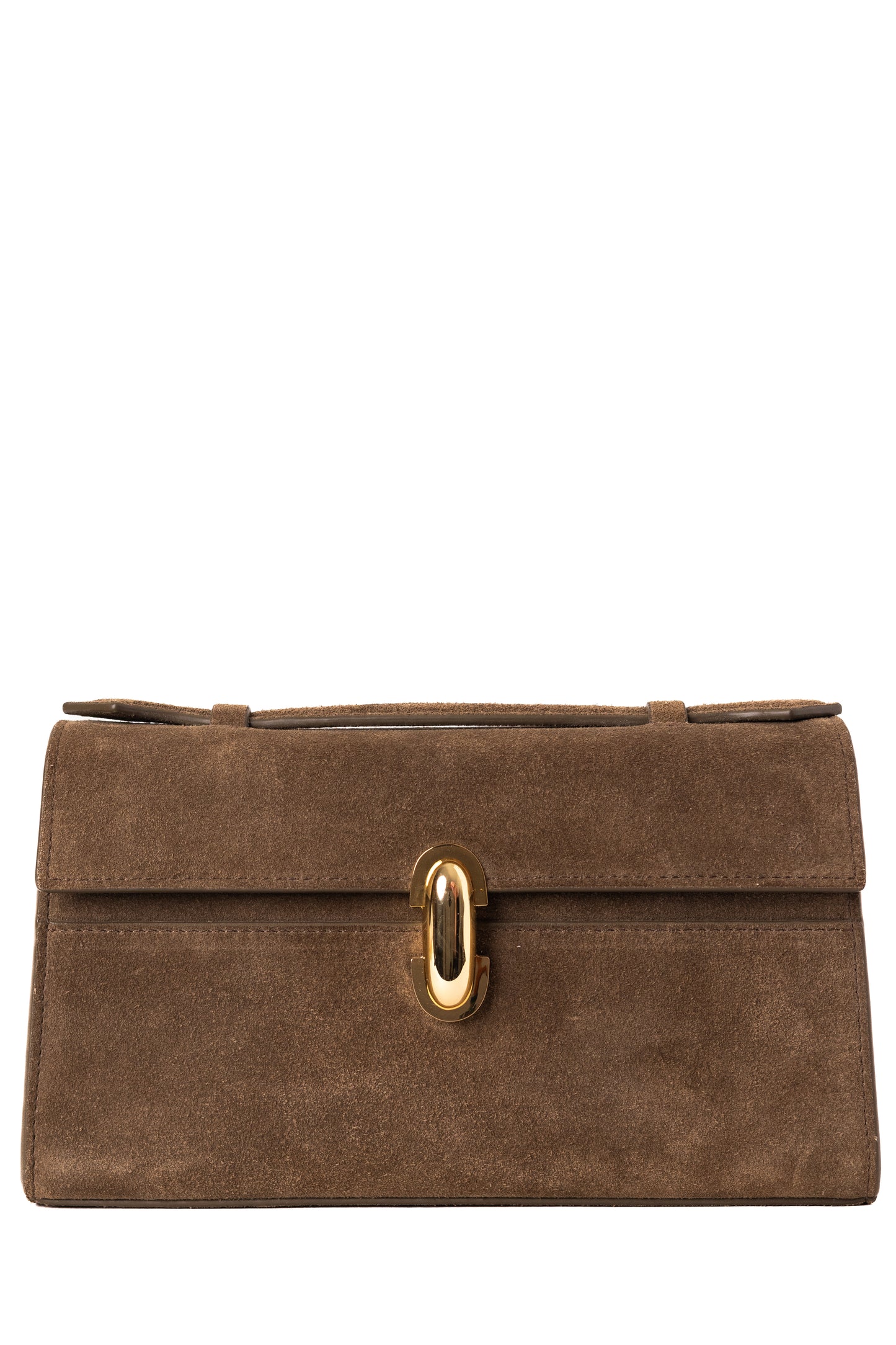 Savette Symmetry Pochette in Coffee Suede