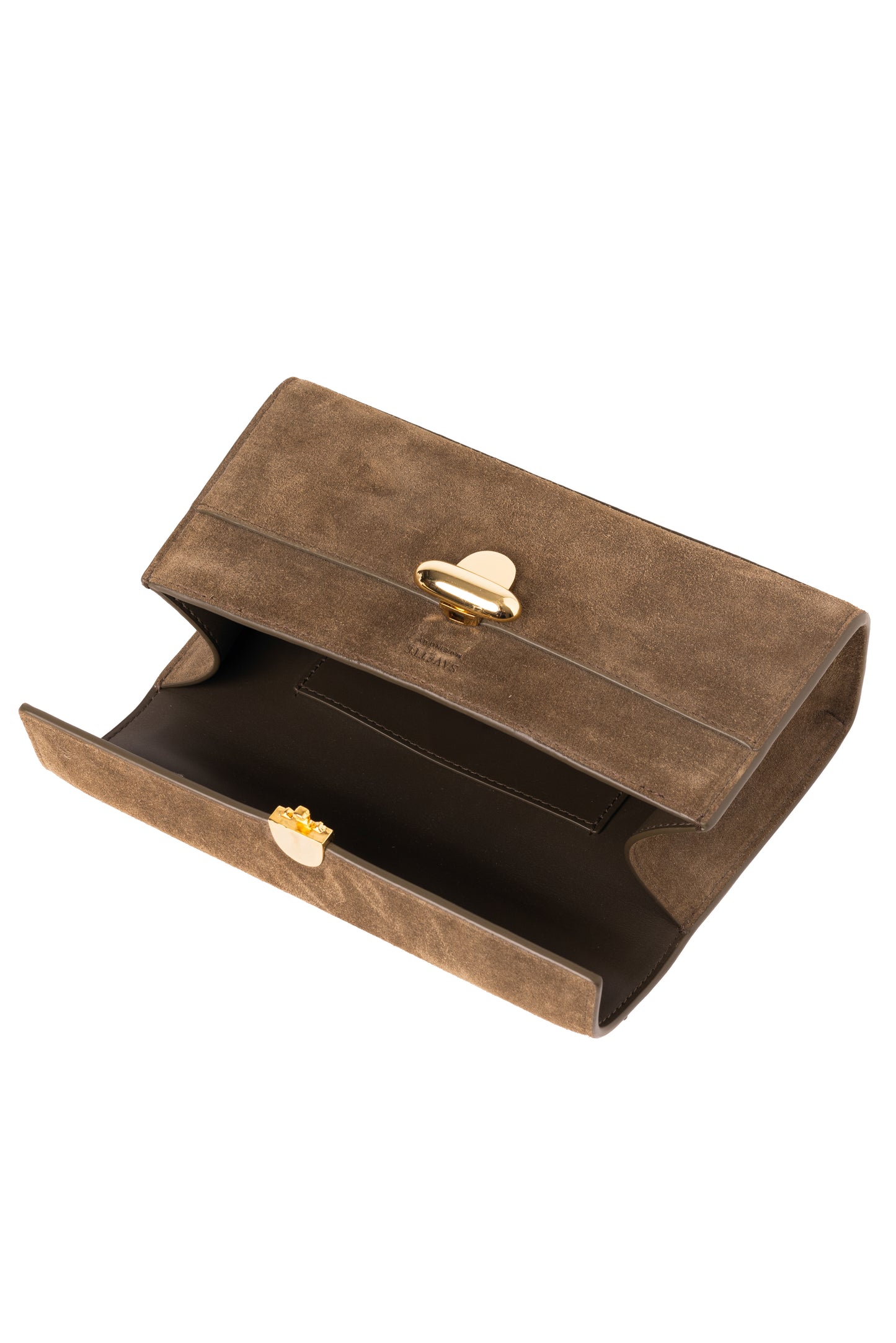 Savette Symmetry Pochette in Coffee Suede